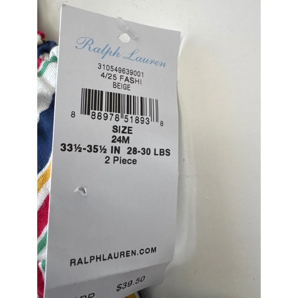 Toddler Ralph Lauren Bloomer‎ Cotton Set Striped NWT 24 months